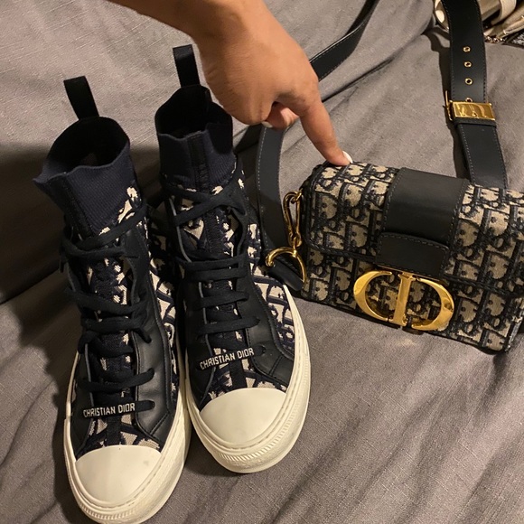 Blue gray Dior Crossbody box bag - Picture 1 of 6